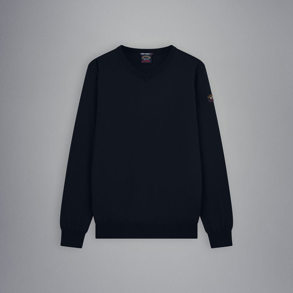 PAUL & SHARK Wool V Neck Jumper NAVY - Henry Bucks