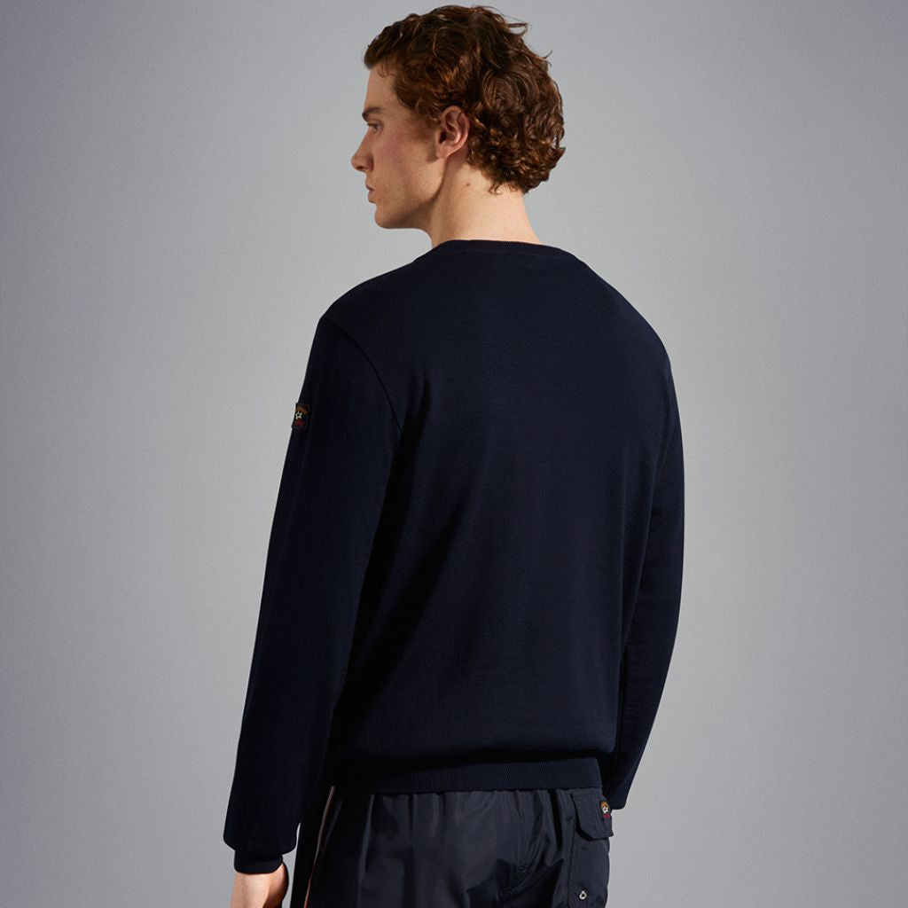 PAUL & SHARK Wool V Neck Jumper NAVY - Henry Bucks