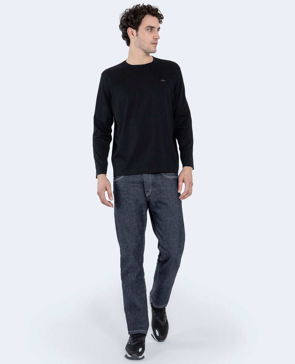 PAUL&SHARK Aqua Interlock Long Sleeve Tee BLACK - Henry BucksT - Shirts38AW230004 - BLCK - M