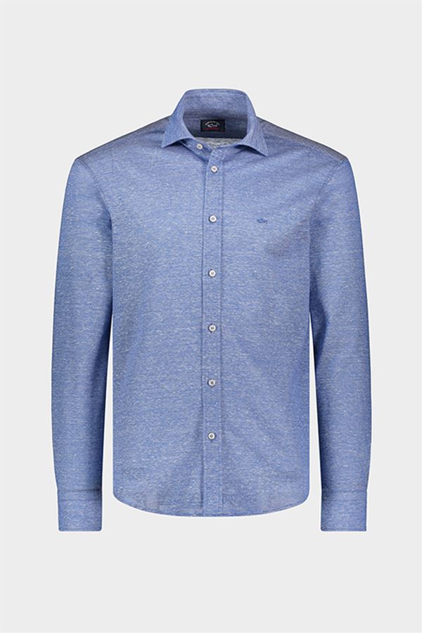 PAUL&SHARK Cotton & Linen Pique Knit Shirt COBALT - Henry BucksShirts38SS230043 - COBALT - 40