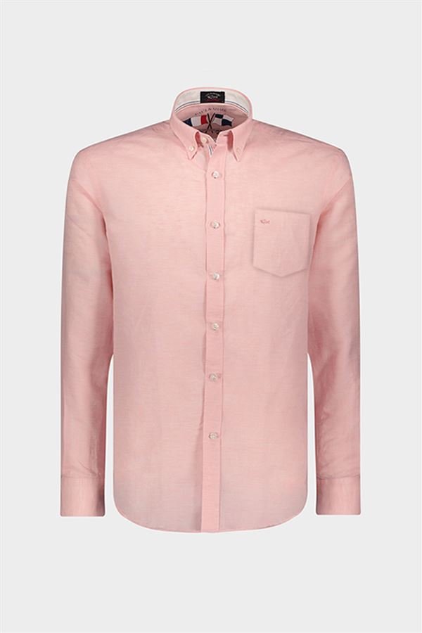 PAUL&SHARK Cotton & Linen Shirt PINK - Henry BucksShirts38SS230042 - PINK - 40