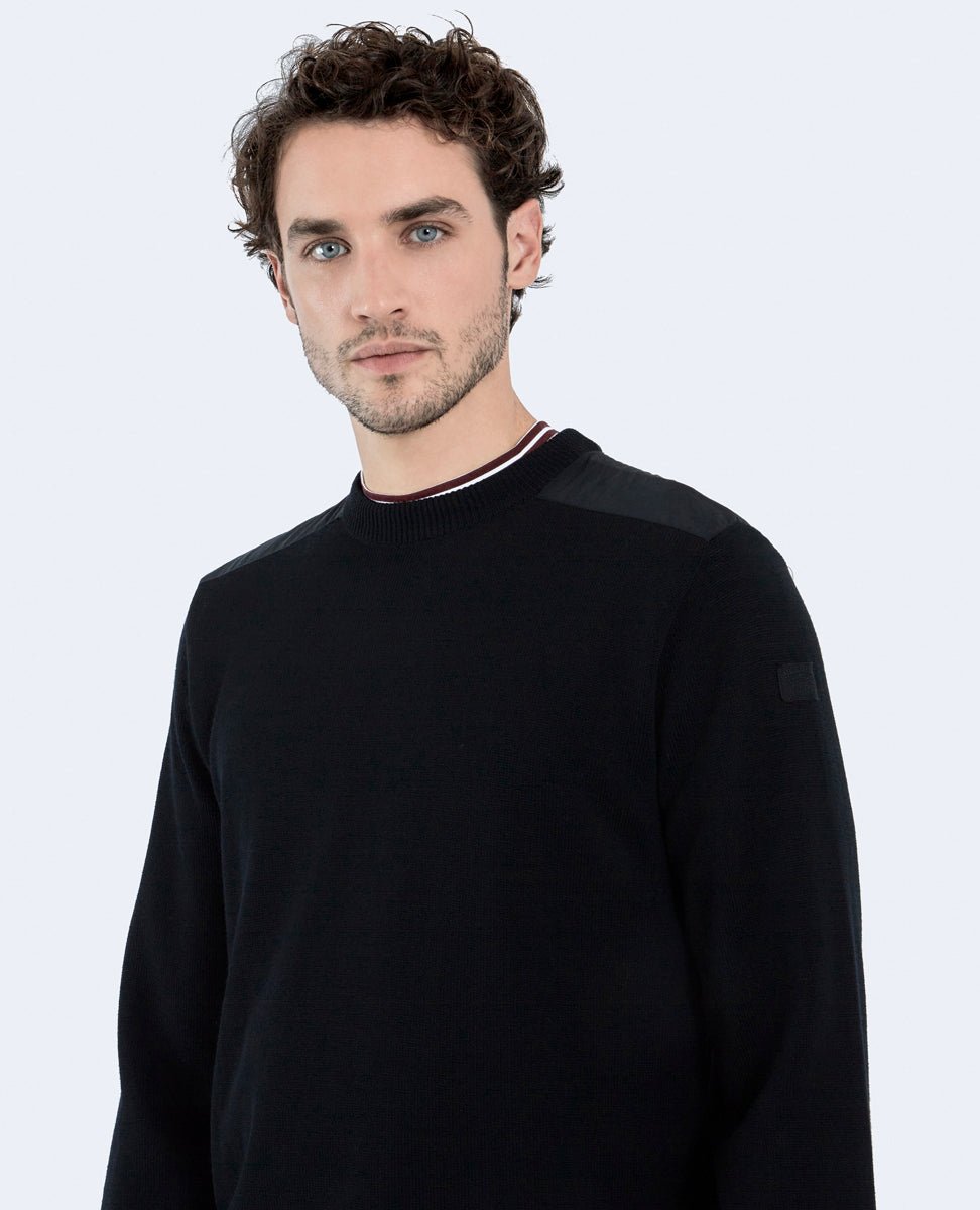 PAUL&SHARK Extrafine Merino Crewknit BLACK - Henry BucksKnitwear46AW230003 - BLCK - M