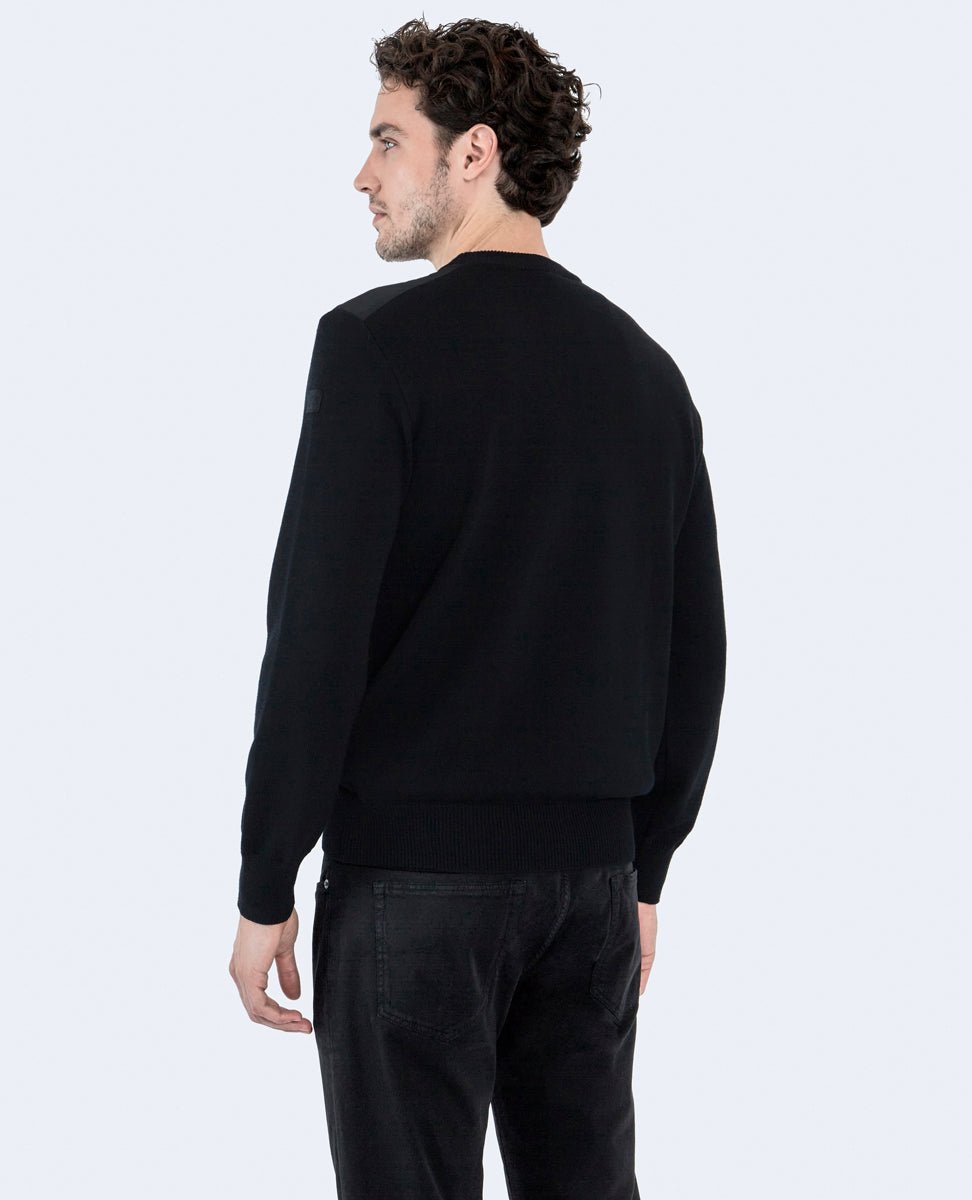 PAUL&SHARK Extrafine Merino Crewknit BLACK - Henry BucksKnitwear46AW230003 - BLCK - M