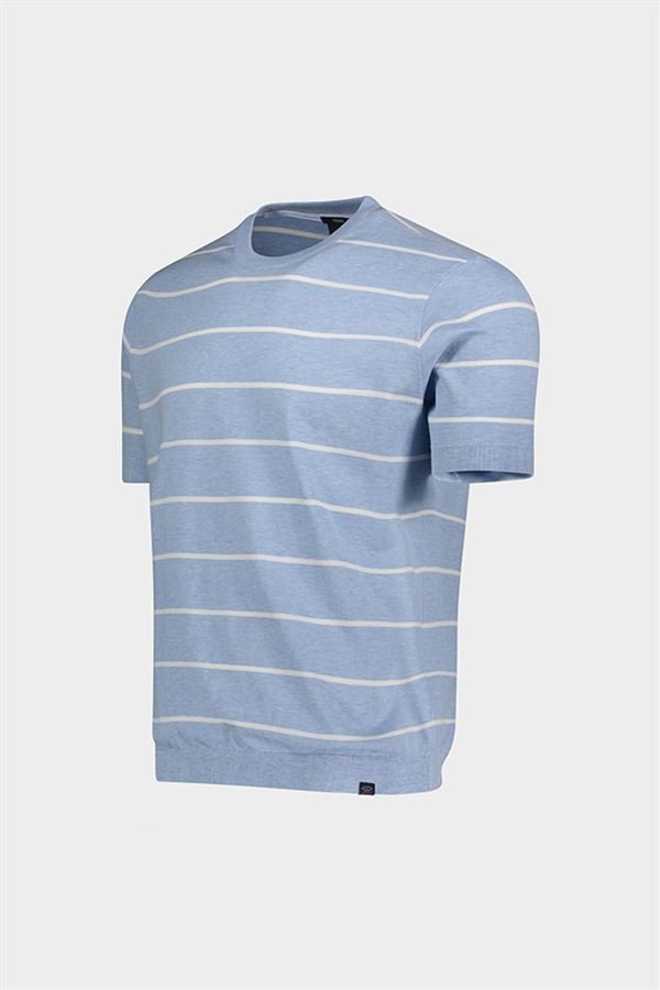 PAUL&SHARK FRESCO Striped Crew S/S T BLUE/WHITE - Henry BucksPolo38SS230025 - BLWT - M