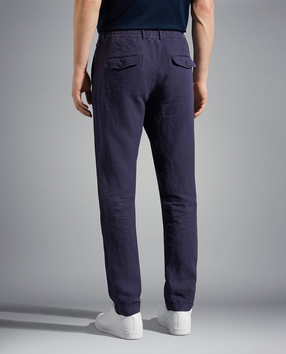 PAUL&SHARK Linen Drawstring Trouser NAVY - Henry BucksChinos38SS230032 - NAVY - 48