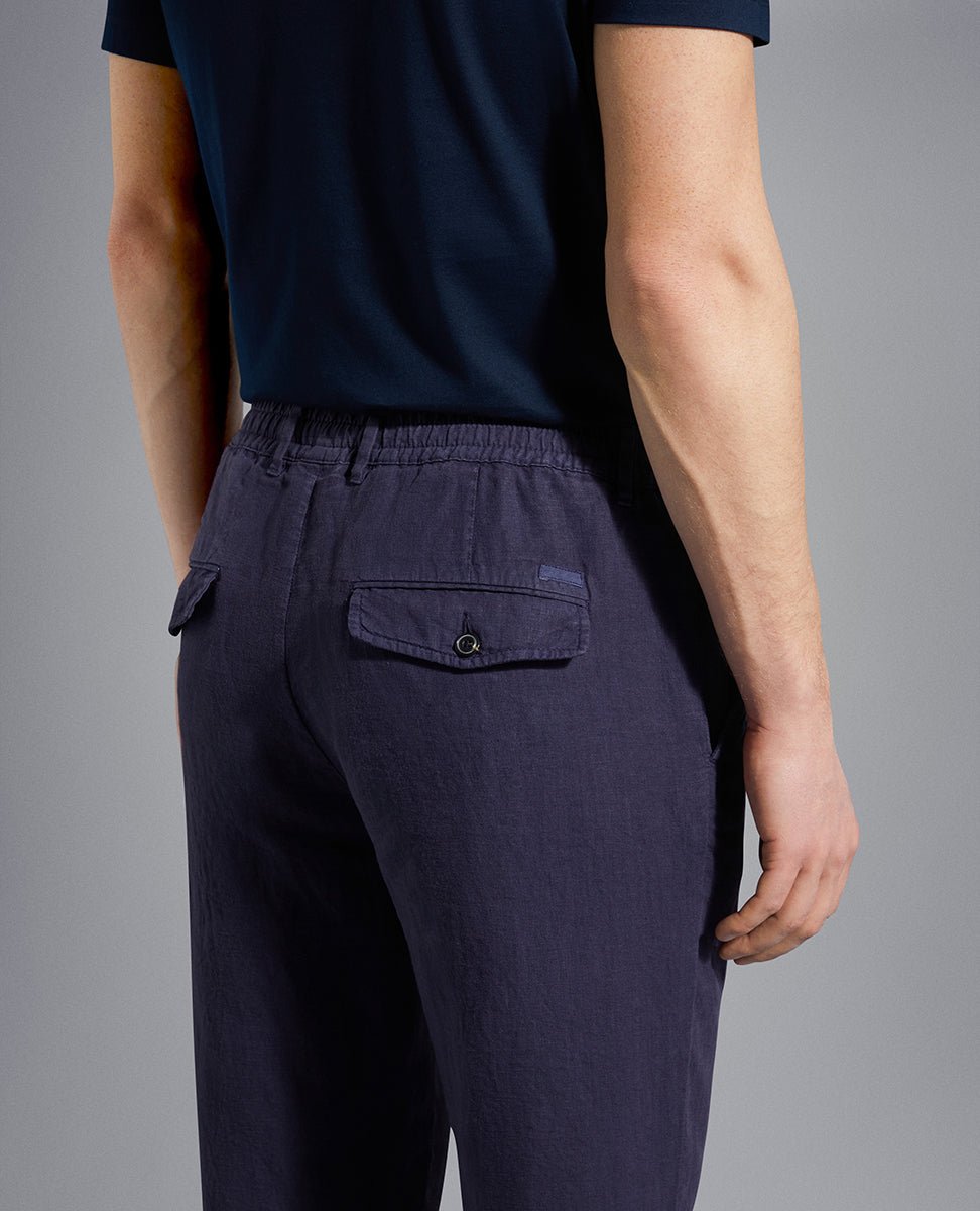 PAUL&SHARK Linen Drawstring Trouser NAVY - Henry BucksChinos38SS230032 - NAVY - 48