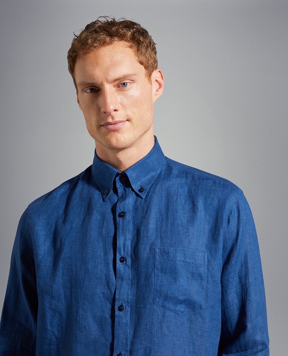 PAUL&SHARK Linen Shirt NAVY - Henry BucksShirts38SS230046 - NAVY - 40