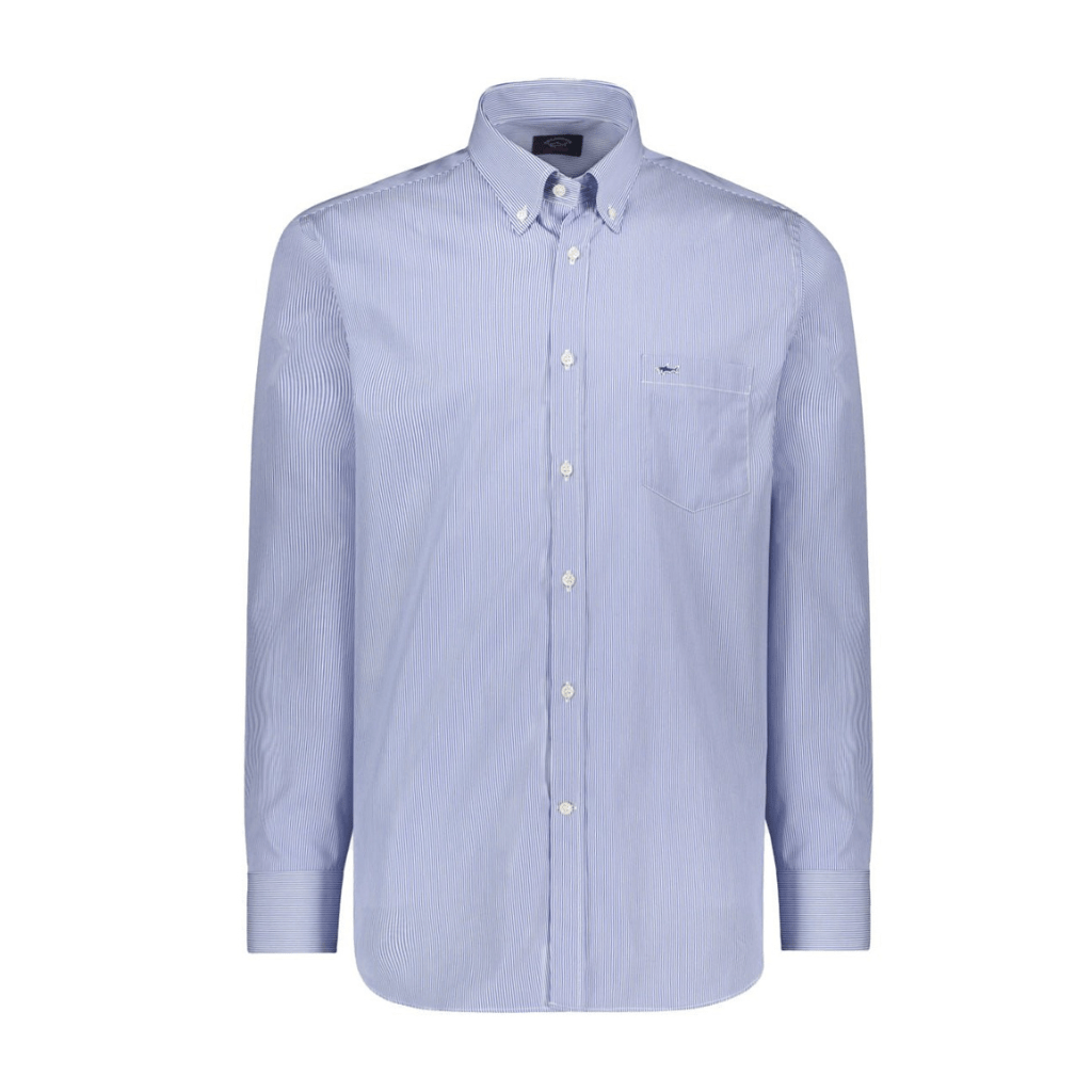 PAUL&SHARK Long Sleeve Stripe Cotton Shirt NAVY - Henry Bucks
