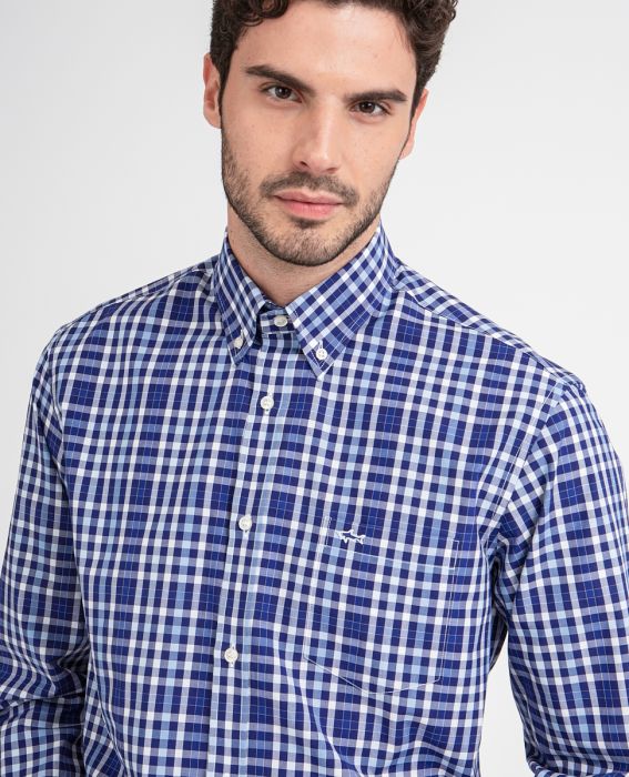 PAUL&SHARK Multi Colour Check Shirt BLUE/NAVY - Henry BucksShirts38COP3009 - BLUNVY - 37