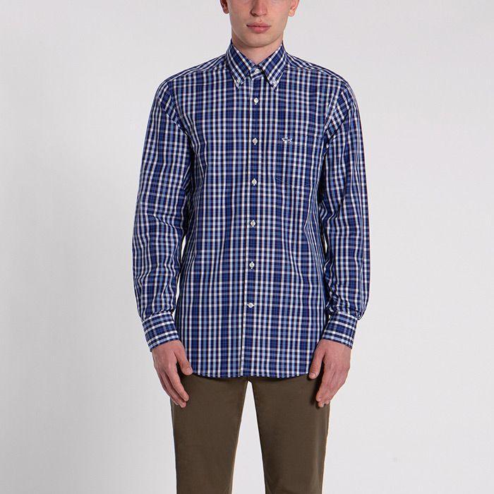 PAUL&SHARK Multi Colour Check Shirt BLUE/NAVY - Henry BucksShirts38COP3009 - BLUNVY - 37