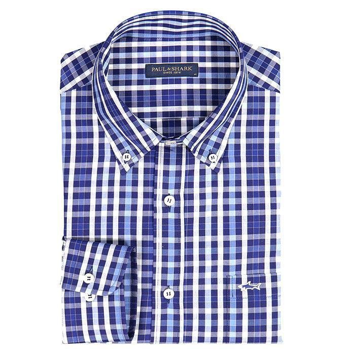 PAUL&SHARK Multi Colour Check Shirt BLUE/NAVY - Henry BucksShirts38COP3009 - BLUNVY - 37