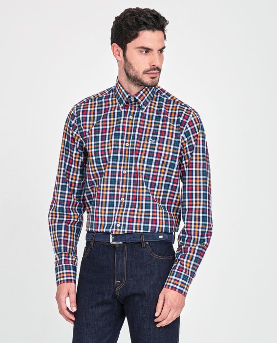 PAUL&SHARK Multi Colour Check Shirt - Henry BucksShirts38COP3009 - NVYRDMLTI - 38
