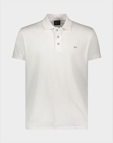 PAUL&SHARK Pique Polo with Metallic Shark WHITE - Henry BucksPolo38SS230029 - WHTE - M