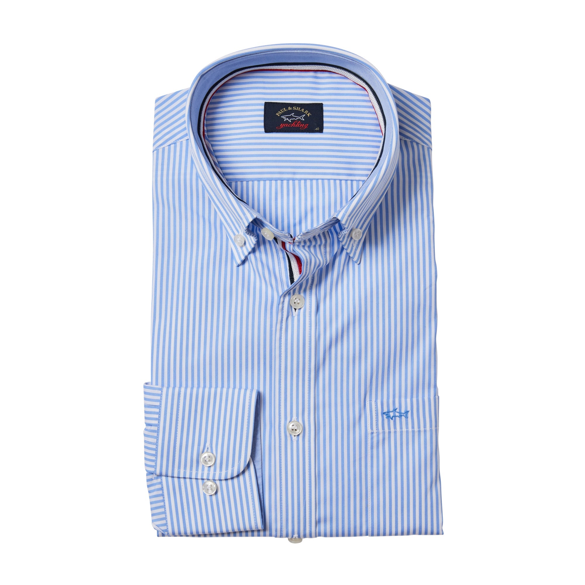 PAUL&SHARK Poplin Striped Shirt LIGHT BLUE - Henry BucksShirts38AW230017 - LTBL - 39