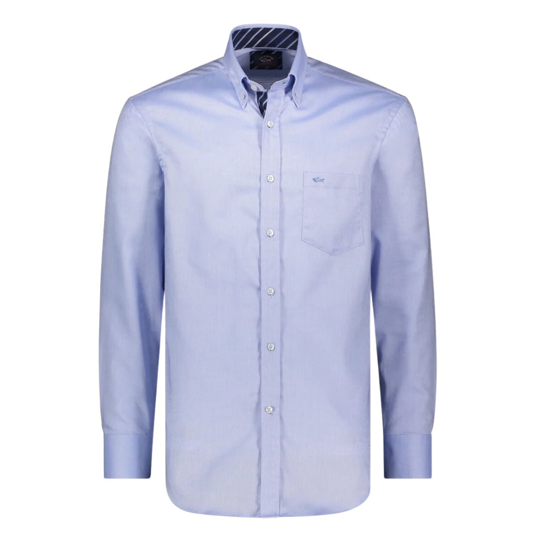 PAUL&SHARK Striped Collar Oxford Shirt LIGHT BLUE - Henry BucksShirts38AW230014 - LTBL - 39