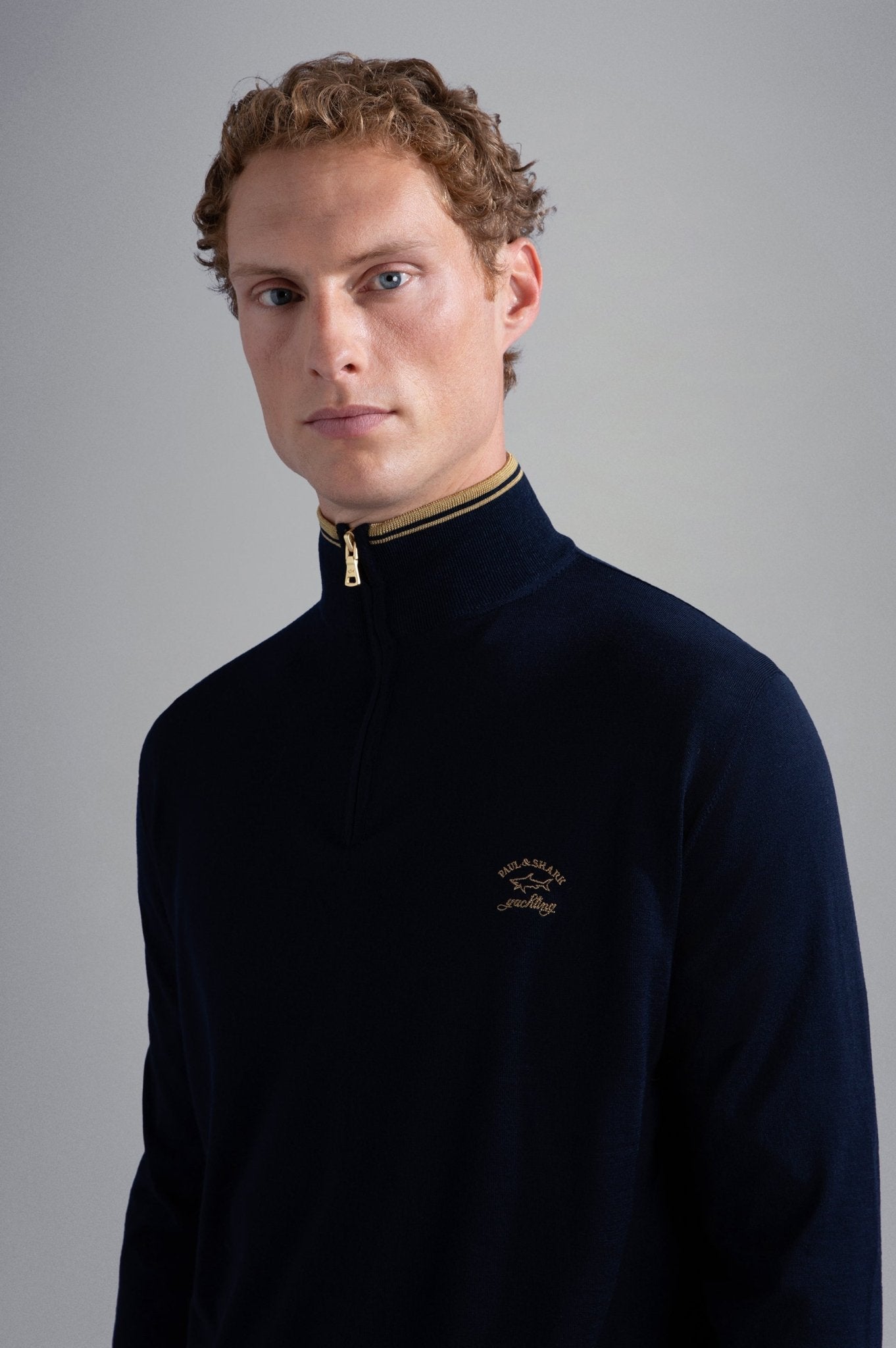 PAUL&SHARK X Beaufront 1/4 Zip Crewknit NAVY - Henry BucksKnitwear46AW240029 - NAVY - M