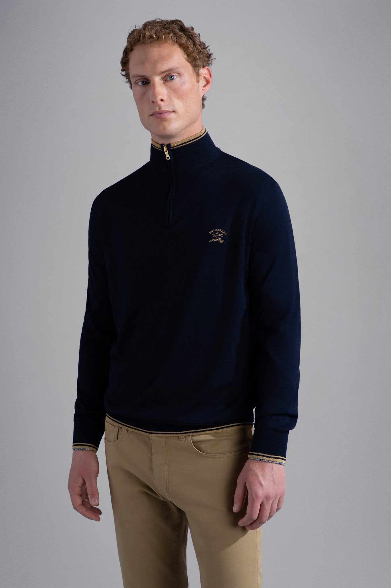 PAUL&SHARK X Beaufront 1/4 Zip Crewknit NAVY - Henry BucksKnitwear46AW240029 - NAVY - M