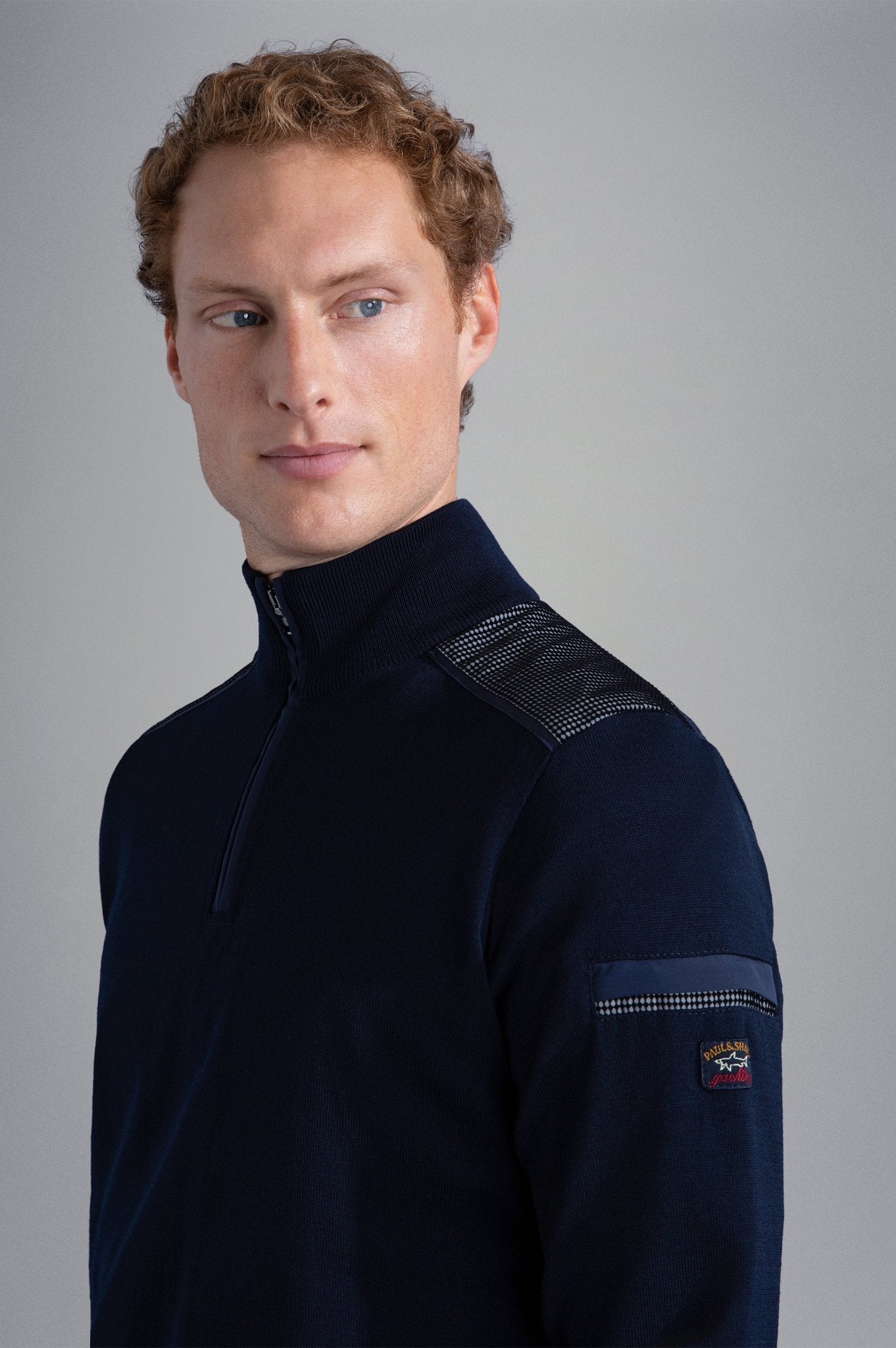 PAUL&SHARK X Cooltech 1/4 Zip Crewknit NAVY - Henry BucksKnitwear46AW240030 - NAVY - M