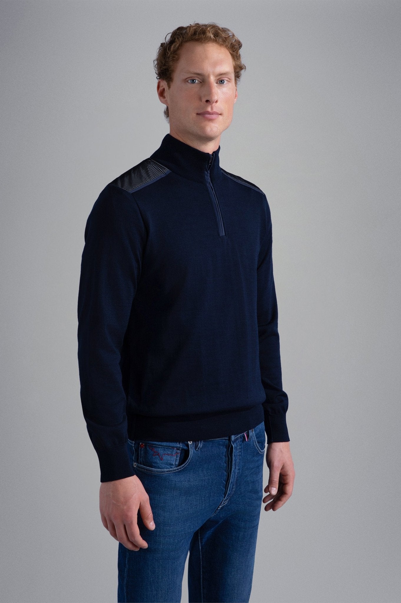 PAUL&SHARK X Cooltech 1/4 Zip Crewknit NAVY - Henry BucksKnitwear46AW240030 - NAVY - M