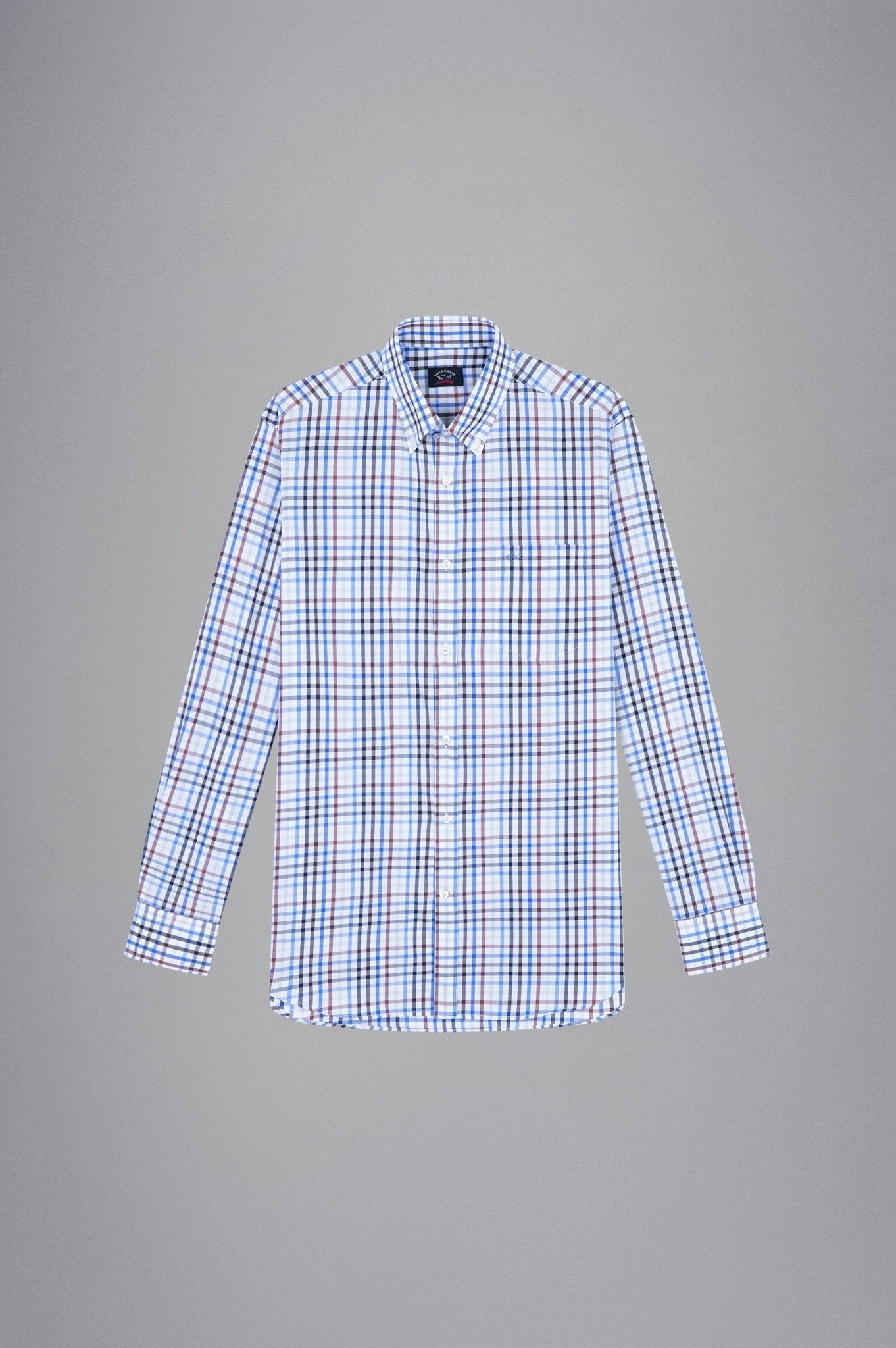 PAUL&SHARK X Long Sleeve Twill Check Shirt BLUE/BROWN/NAVY/WHITE - Henry BucksShirts38AW240046 - BLBRNVYWHT - 40