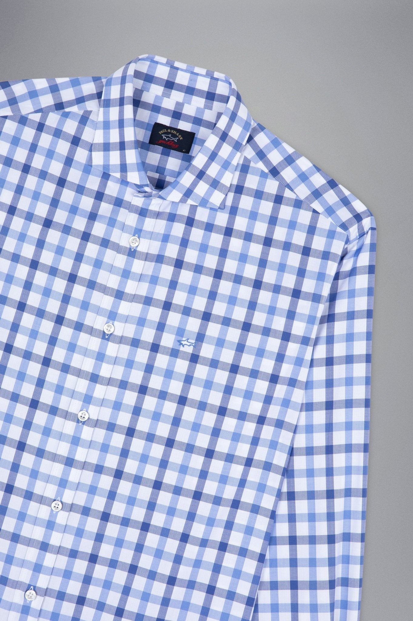 PAUL&SHARK X Long Sleeve Twill Check Shirt NAVY/WHITE/BLUE - Henry BucksShirts38AW240045 - NVWHBLU - 40