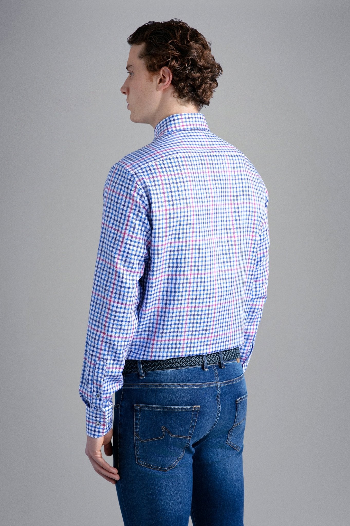 PAUL&SHARK X Long Sleeve Twill Check Shirt RED/WHITE/BLUE - Henry BucksShirts38AW240041 - REDWHTBLU - 40