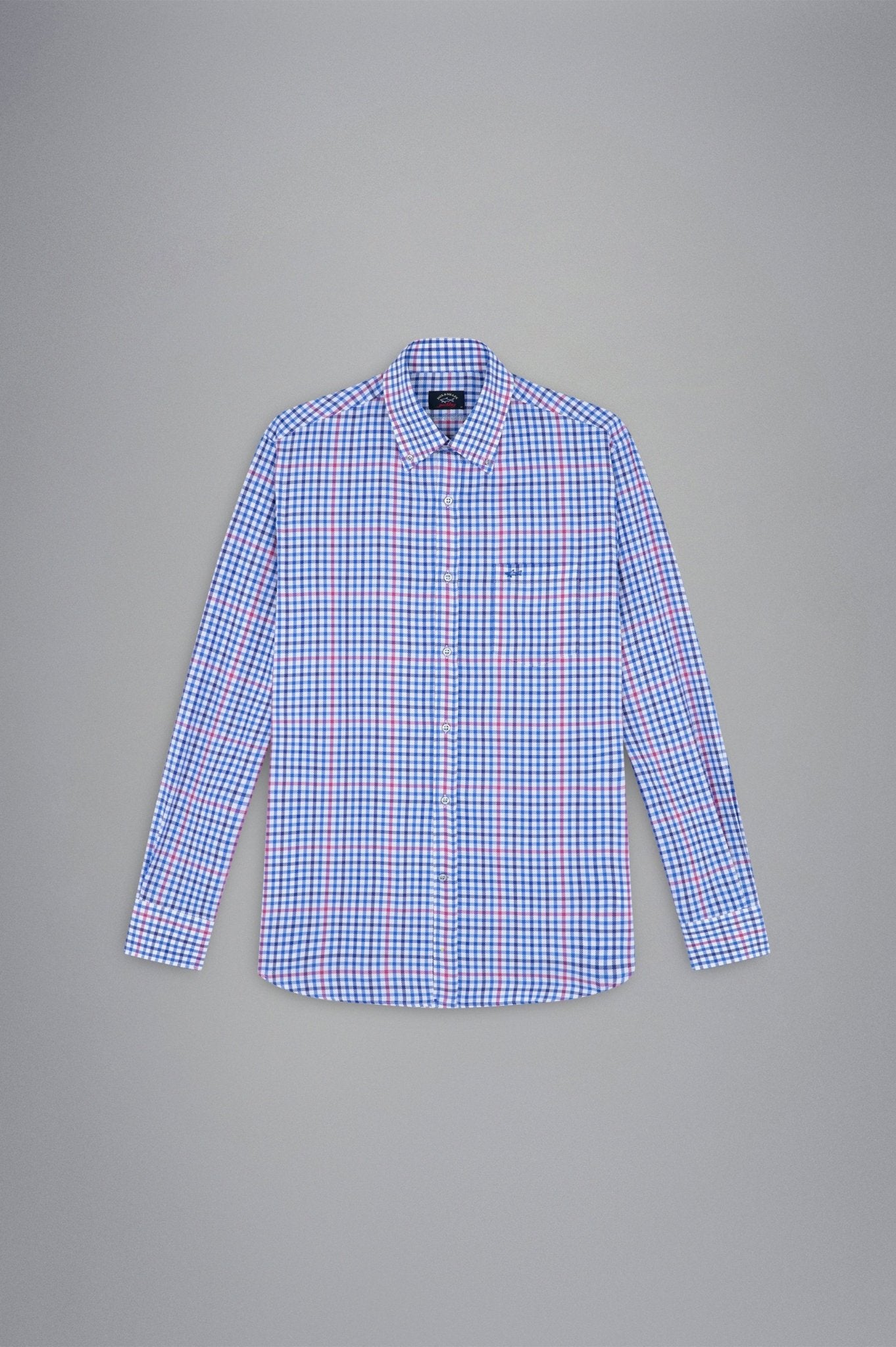 PAUL&SHARK X Long Sleeve Twill Check Shirt RED/WHITE/BLUE - Henry BucksShirts38AW240041 - REDWHTBLU - 40