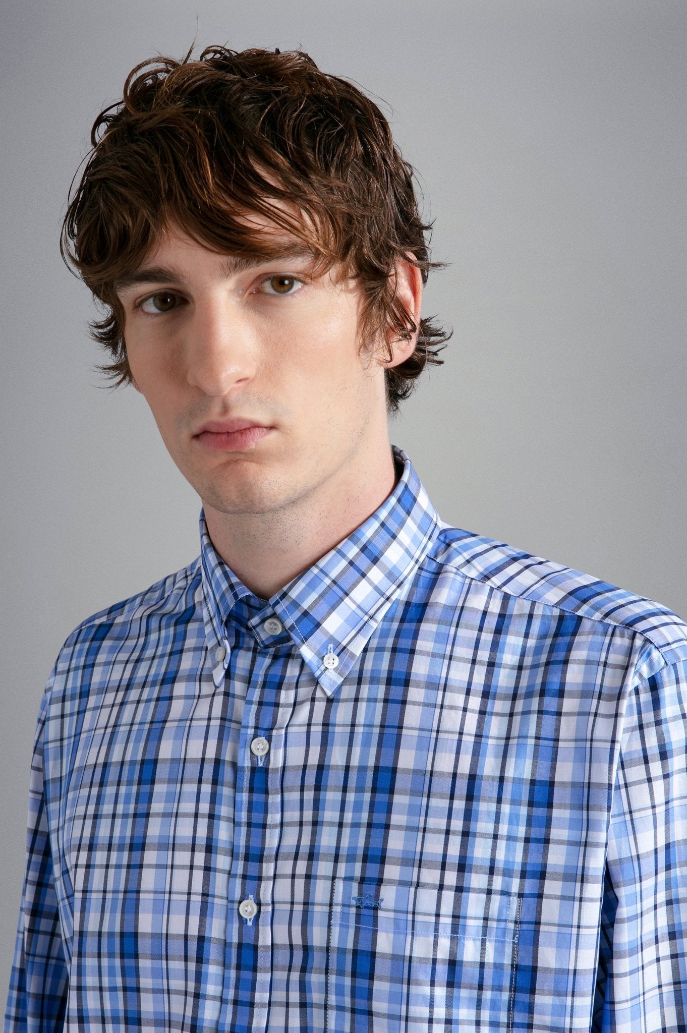 PAUL&SHARK X Long Sleeve Twill Check Shirt WHITE/BLUE - Henry BucksShirts38AW240047 - WHTBLU - 40