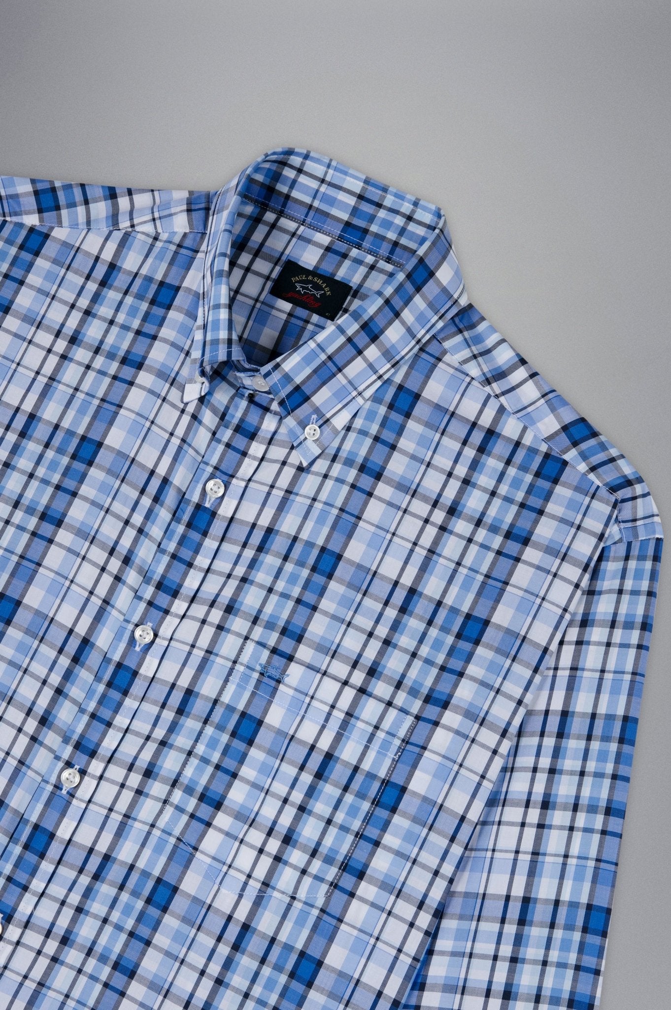 PAUL&SHARK X Long Sleeve Twill Check Shirt WHITE/BLUE - Henry BucksShirts38AW240047 - WHTBLU - 40