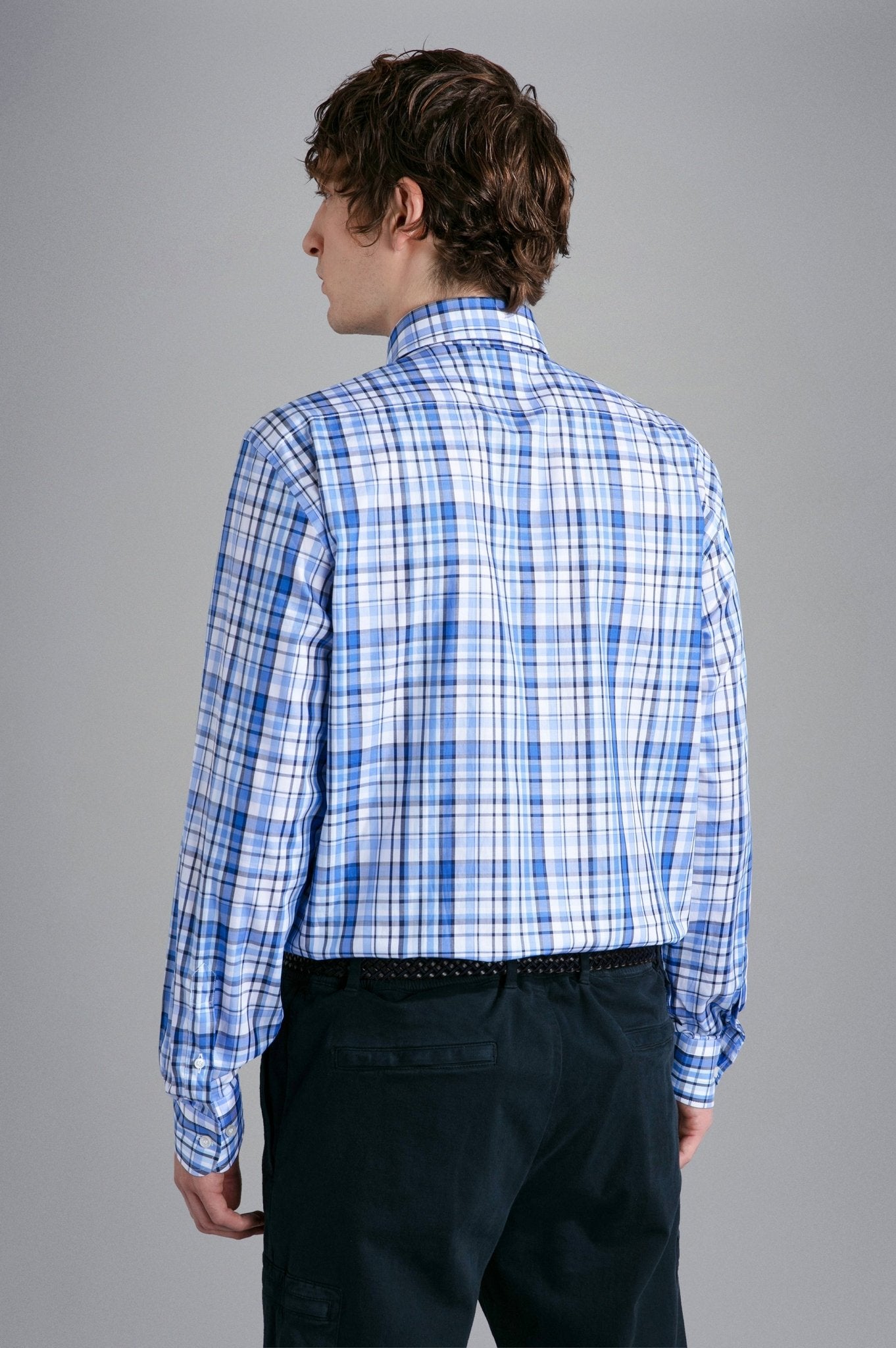 PAUL&SHARK X Long Sleeve Twill Check Shirt WHITE/BLUE - Henry BucksShirts38AW240047 - WHTBLU - 40