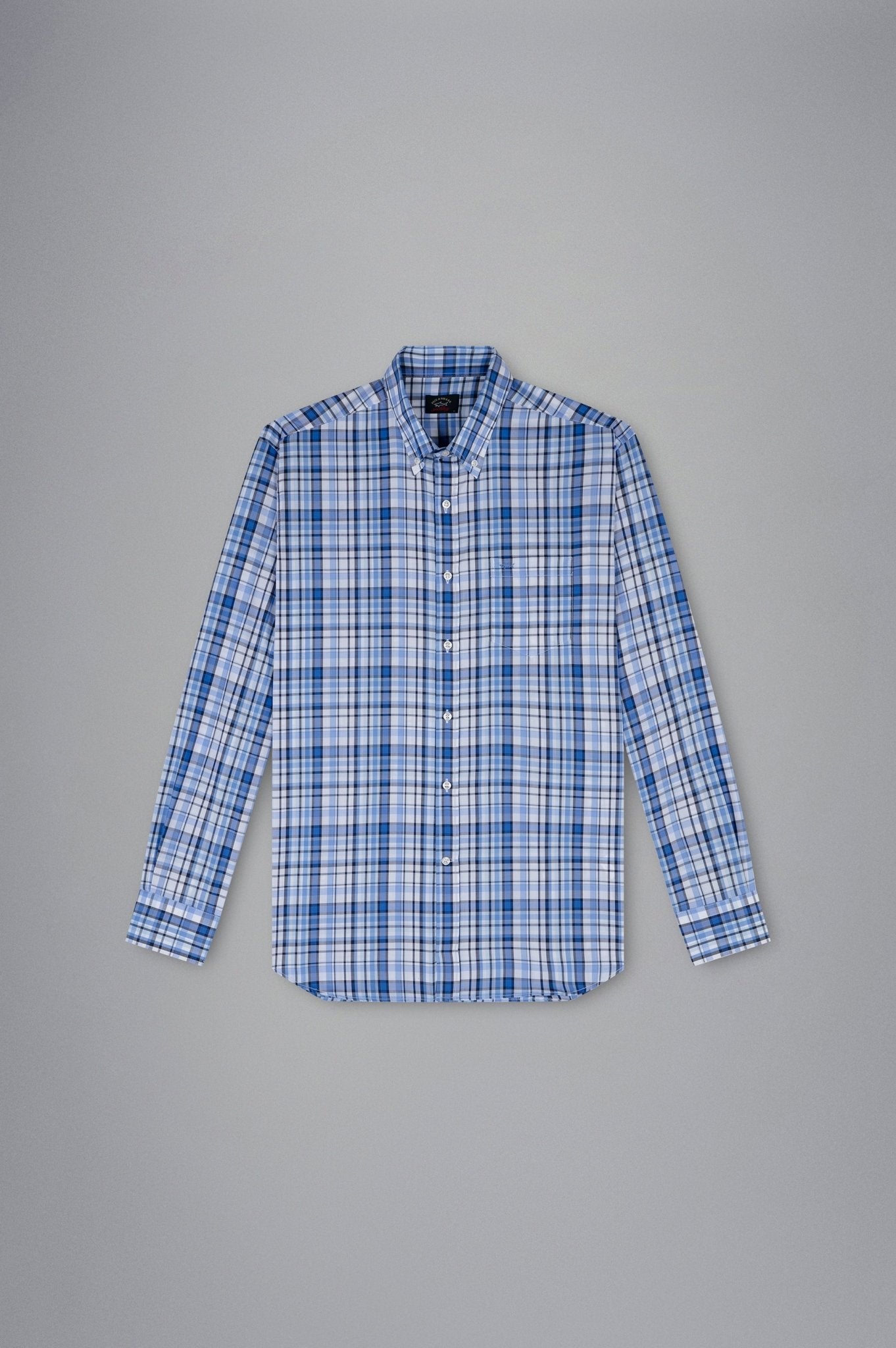 PAUL&SHARK X Long Sleeve Twill Check Shirt WHITE/BLUE - Henry BucksShirts38AW240047 - WHTBLU - 40