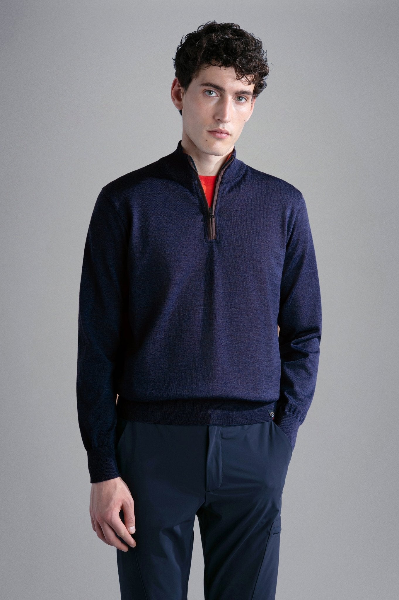 PAUL&SHARK X Soft Tech 1/4 Zip Crewknit NAVY - Henry BucksKnitwear46AW240027 - NAVY - M