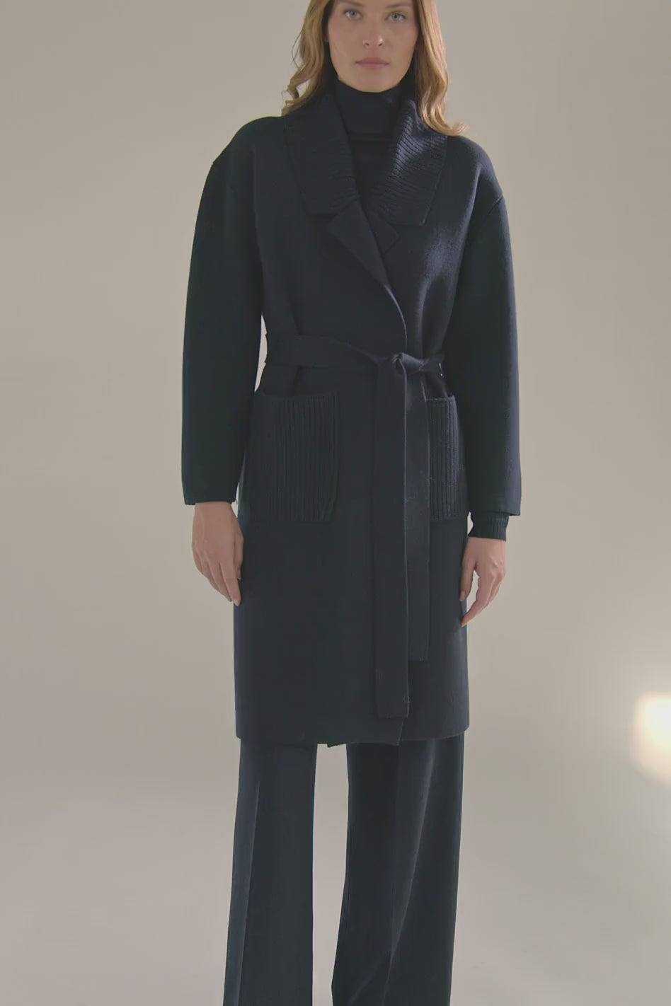 GRAN SASSO Womens Merino Coat INK NAVY