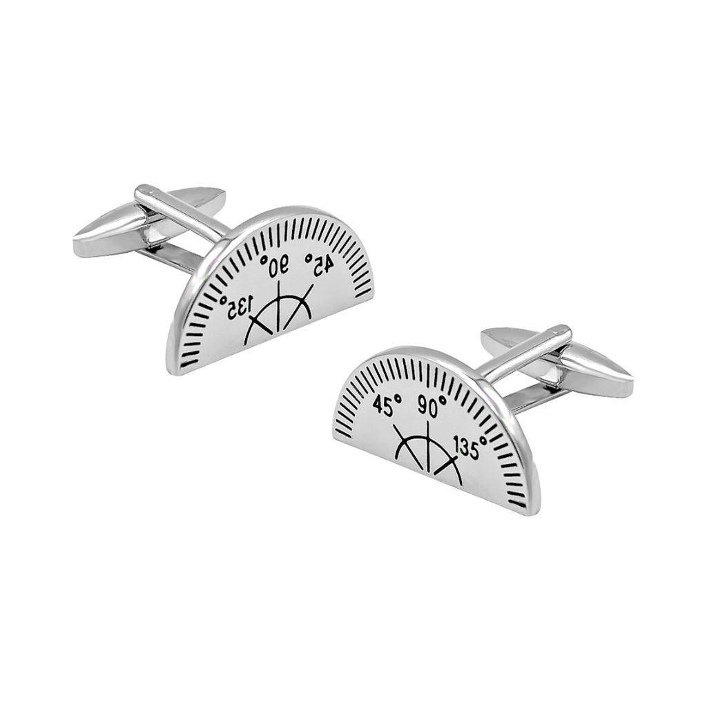 Protractor Cufflinks SILVER - Henry Bucks