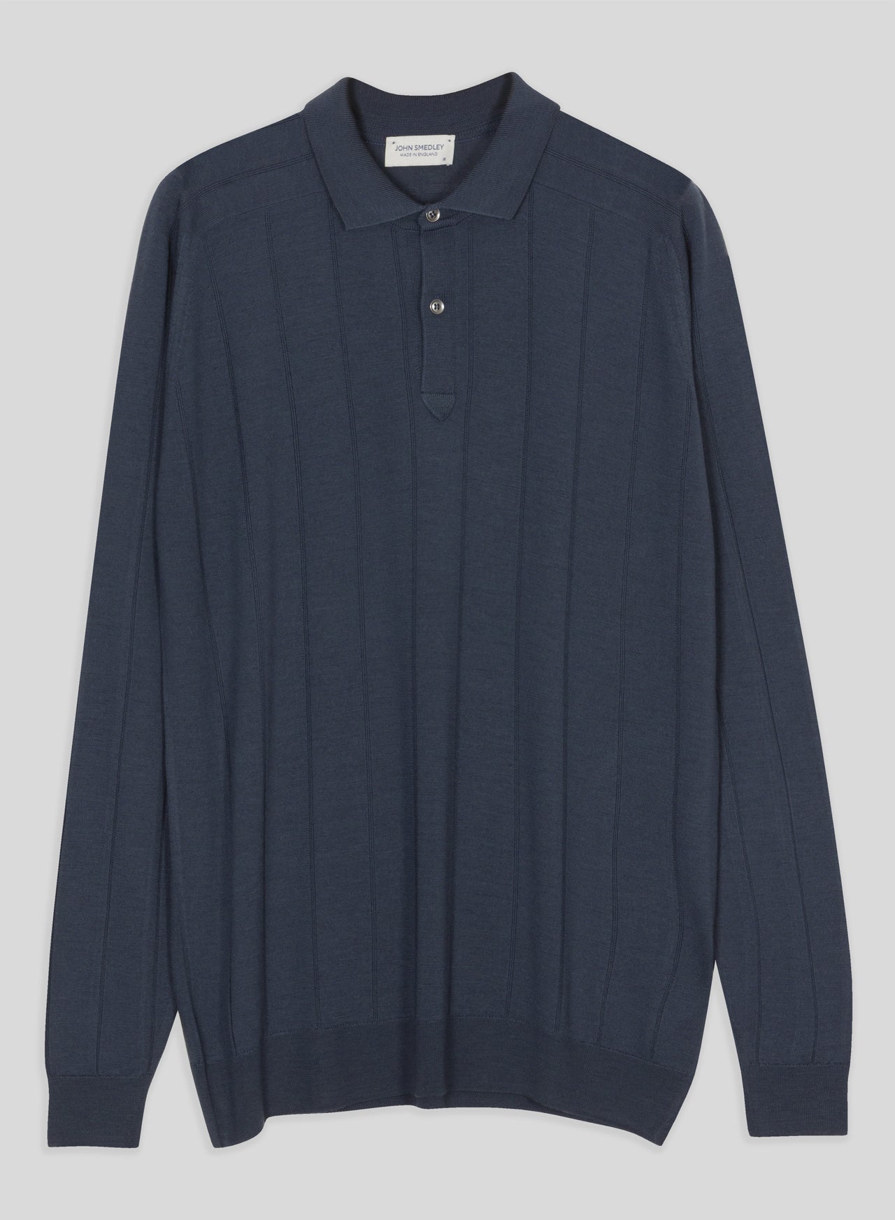 HENRY SARTORIAL X JOHN SMEDLEY Rampston - Extra Fine Merino Wool Polo Shirt SMOKE BLUE