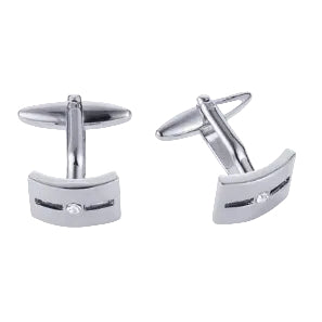 Rhodium Plated Crystal Cufflinks - Henry BucksCufflinks52AW230117