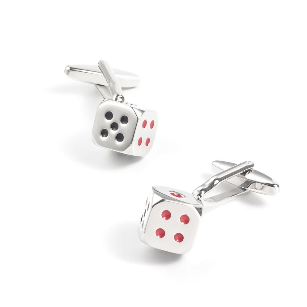 Rolling Dice Cufflinks Silver - Henry Bucks