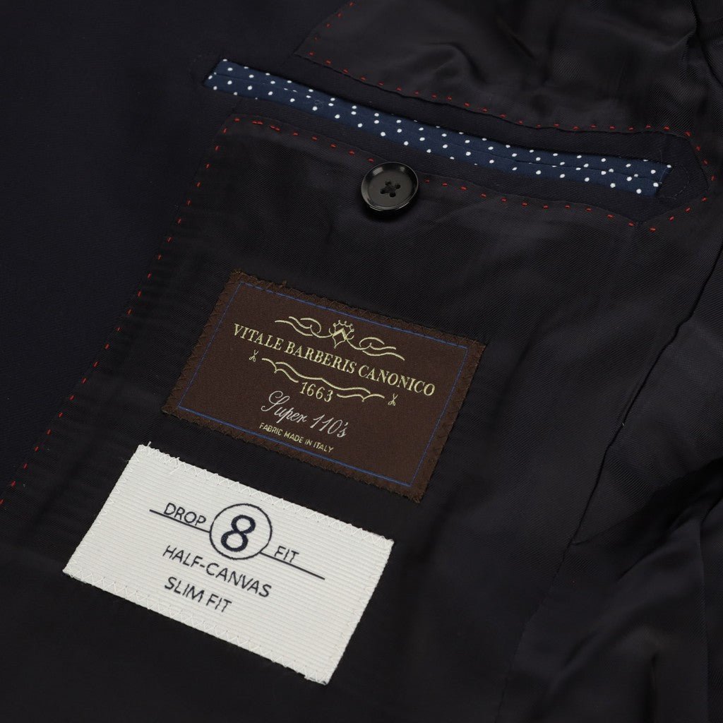 SARTORIAL EDGE Notch Lapel Single Breasted Drop 8 Suit NAVY REG - Henry Bucks