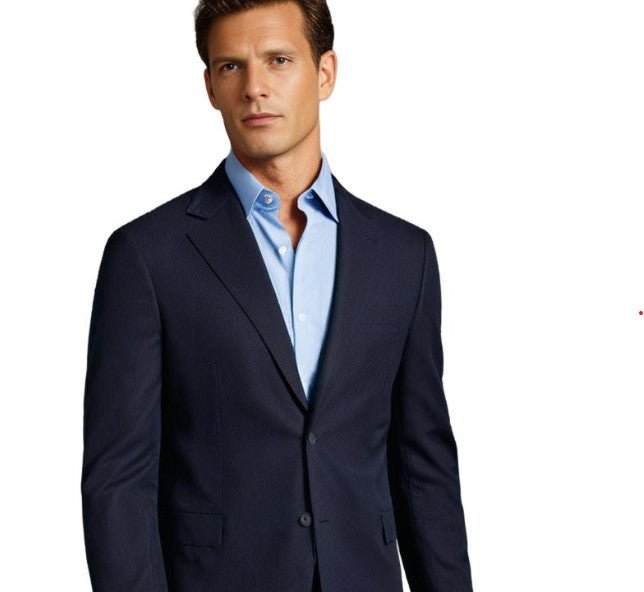 SARTORIAL EDGE Notch Lapel Single Breasted Drop 8 Suit NAVY REG - Henry Bucks