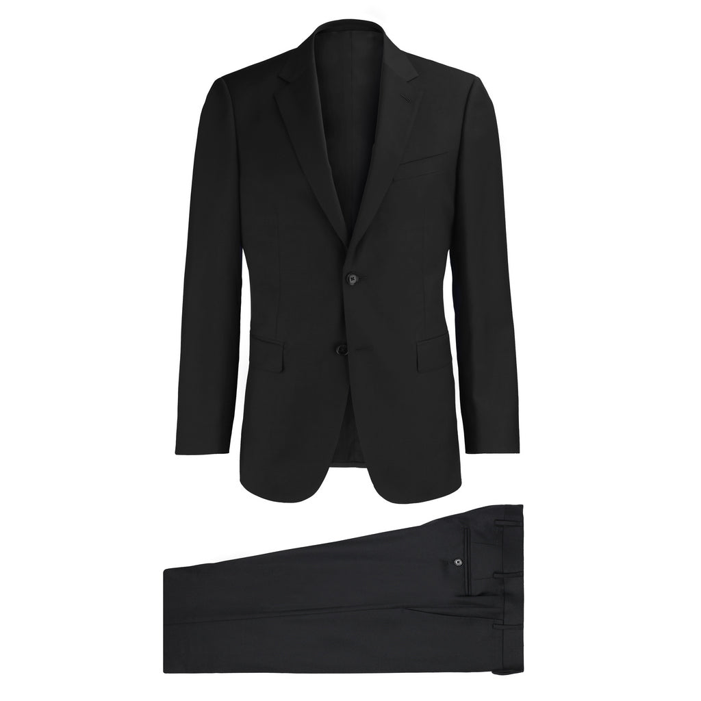 SARTORIAL EDGE Notch Lapel Slim Business Suit BLACK REG - Henry Bucks