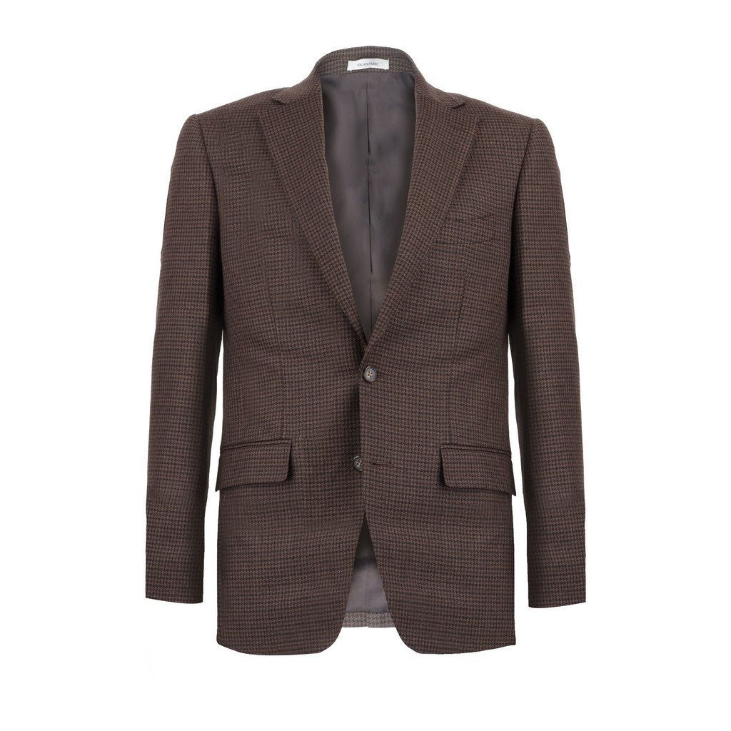 Sartorial Edge Rogna Houndstooth Wool Blazer CHOCOLATE - Henry Bucks