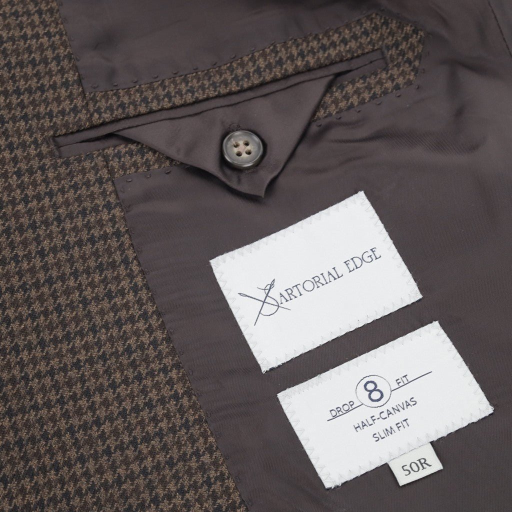 Sartorial Edge Rogna Houndstooth Wool Blazer CHOCOLATE - Henry Bucks