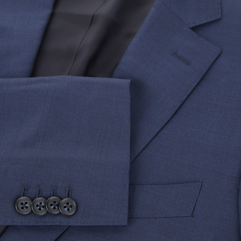 SARTORIAL EDGE VBC S150's Wool Slim Fit Suit MID NAVY - Henry Bucks