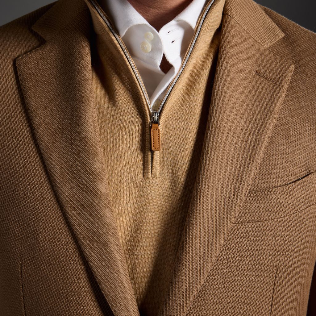 SARTORIAL EDGE Wool Casual Single Breasted Blazer CAMEL REG - Henry Bucks