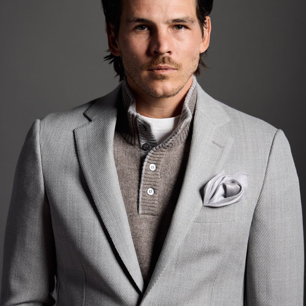 SARTORIAL EDGE Wool Casual Single Breasted Blazer GREY REG - Henry Bucks