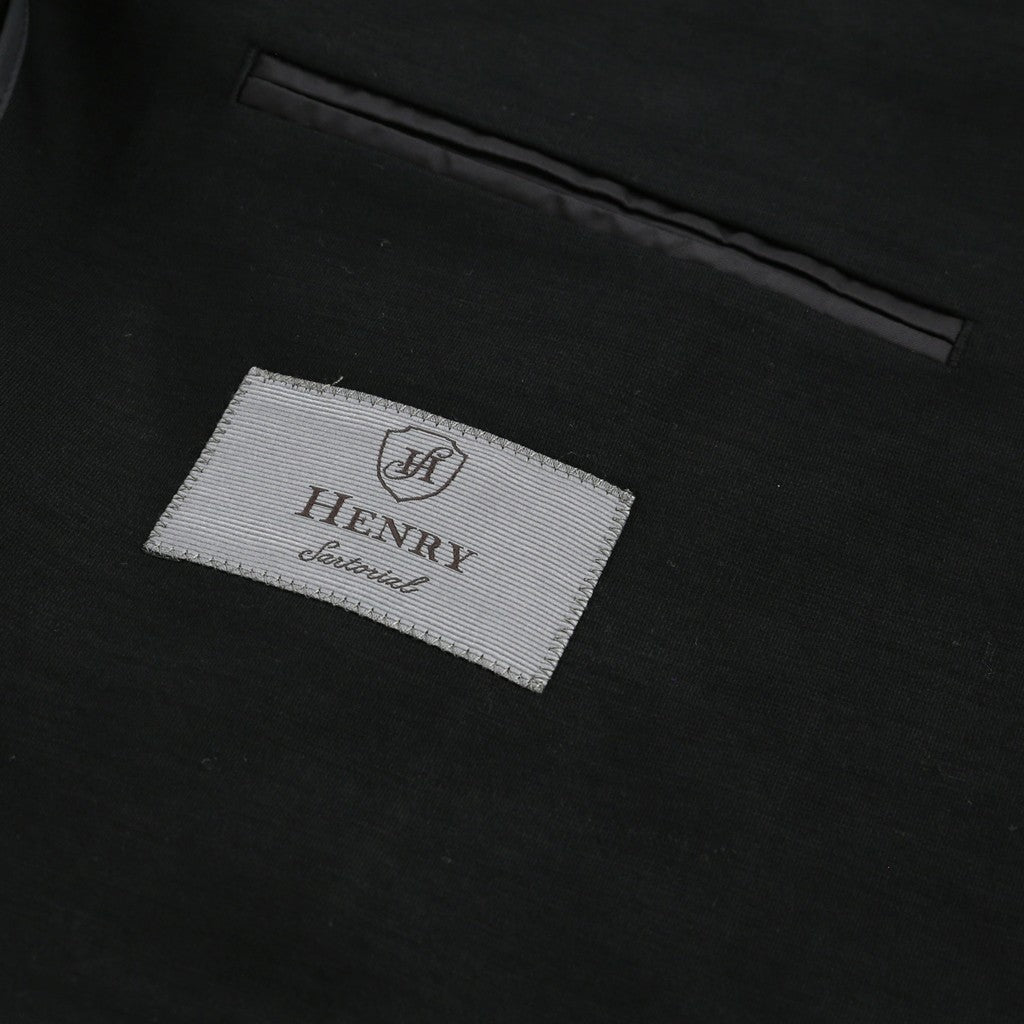 SARTORIAL EDGE Wool Edge Slim Notch Blazer BLACK - Henry Bucks