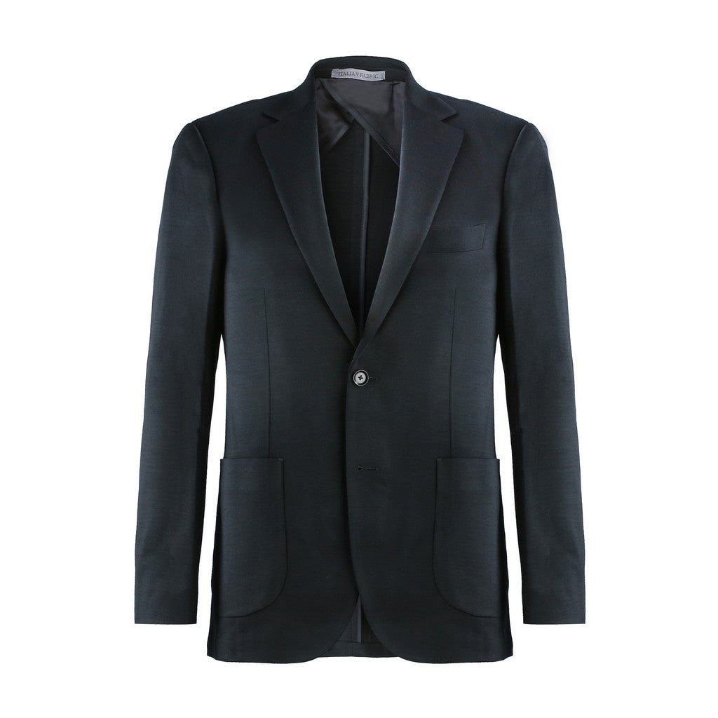 SARTORIAL EDGE Wool Edge Slim Notch Blazer BLACK - Henry Bucks