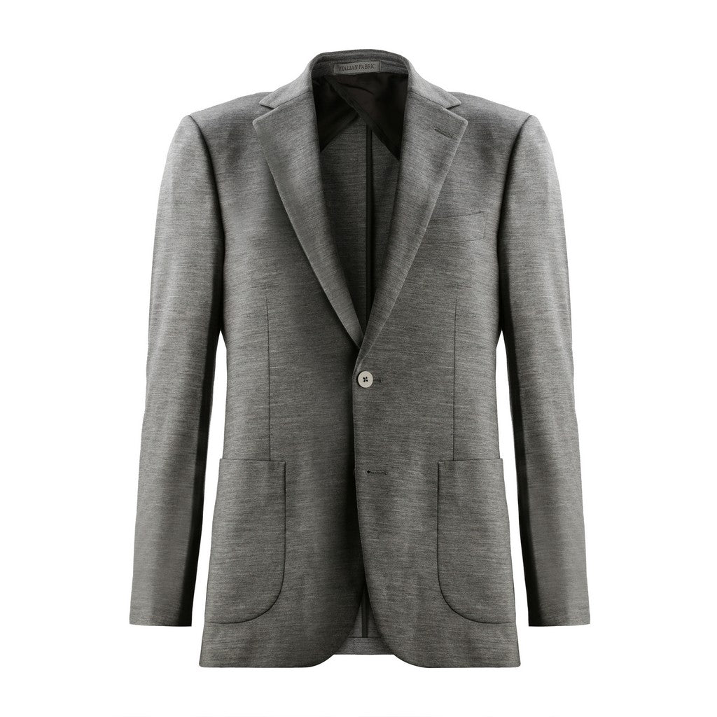 SARTORIAL EDGE Wool Edge Slim Notch Blazer GREY - Henry Bucks