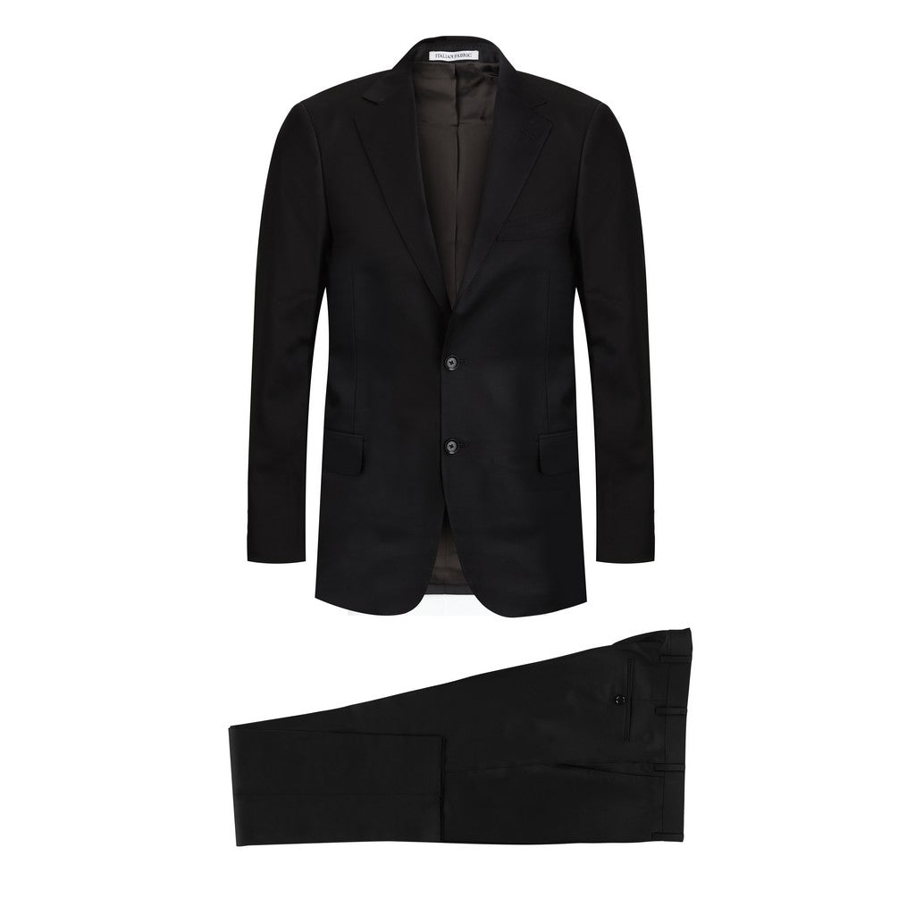 SARTORIAL EDGE Wool Notch Lapel Single Breasted Drop 8 Suit BLACK REG - Henry Bucks