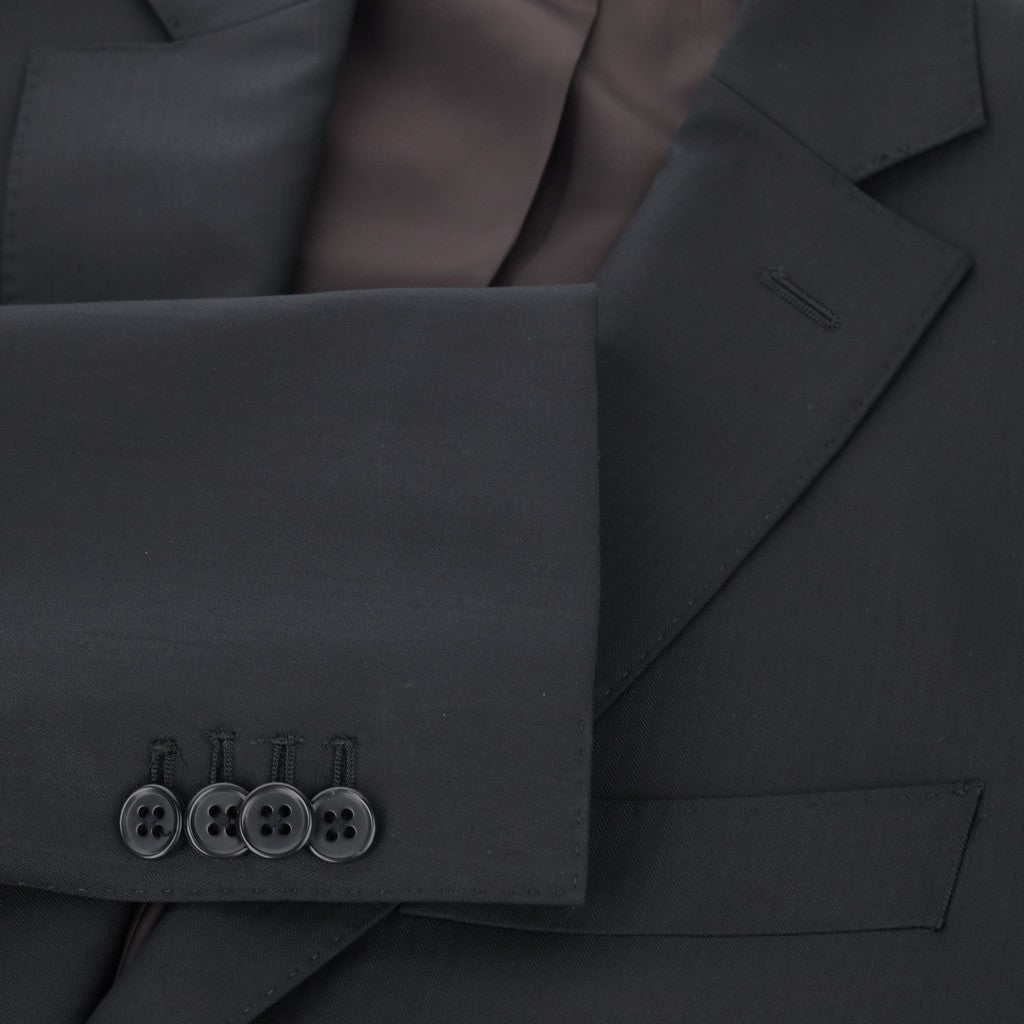 SARTORIAL EDGE Wool Suit BLACK - Henry Bucks